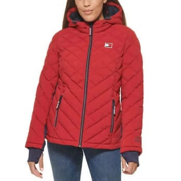 Tommy Hilfiger Ladies' Packable Jacket Red Medium NWT - Picture 4 of 10
